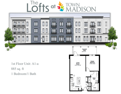 A1a Floor Plan at The Lofts at Town Madison, Alabama, 35758